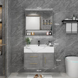 Marble Bathroom Cabinet Combination Solid Wood Intelligent Simple