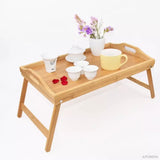 Portable Natural Bamboo Bed Tray Breakfast Laptop Desk