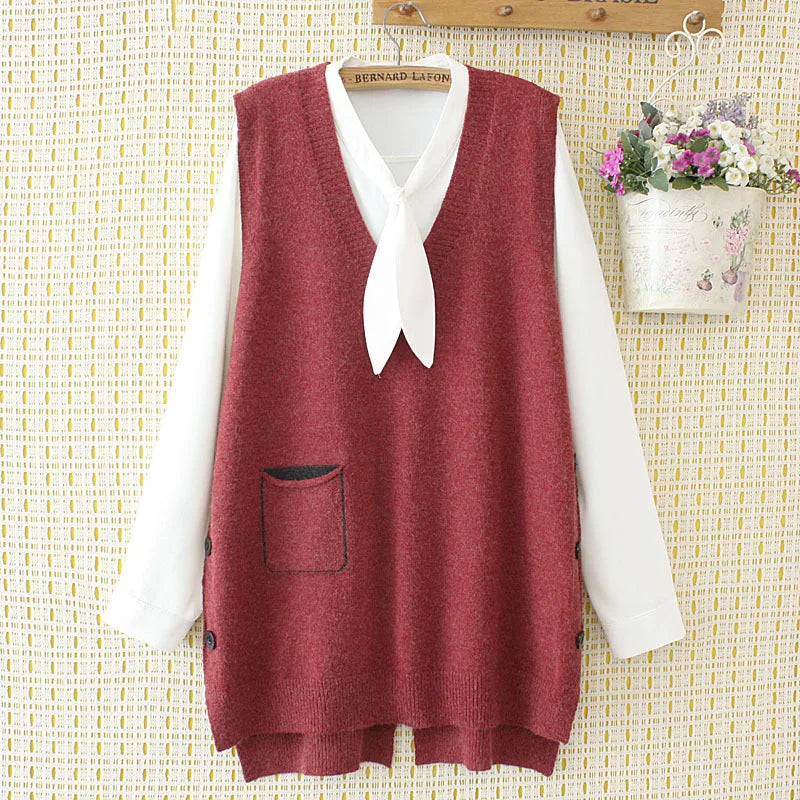 Womens Sweater Vest Plus Size 4xl Loose Solid