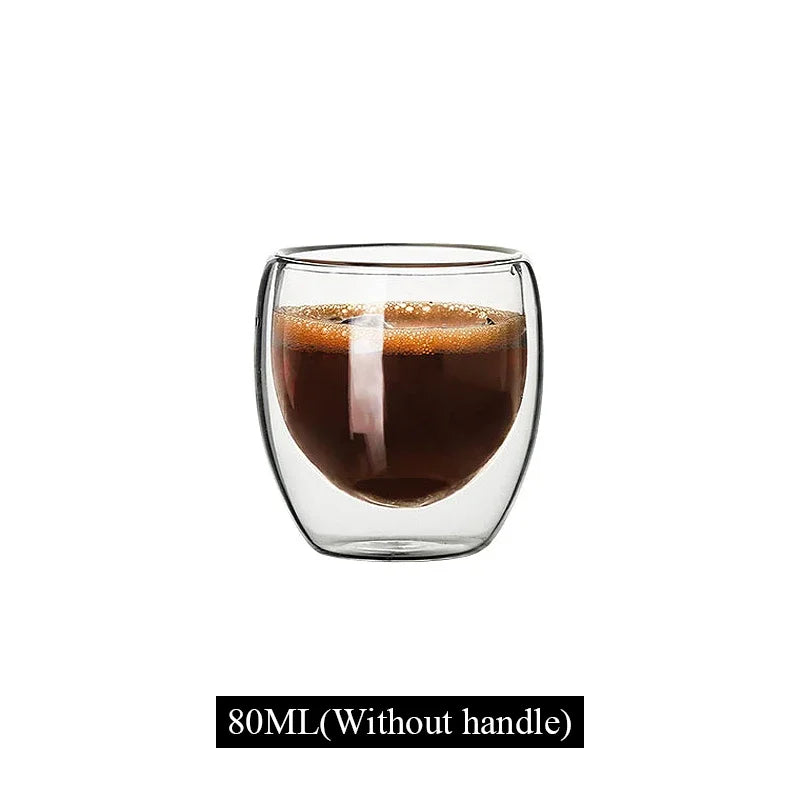 Double Wall High Borosilicate Glass Mug Heat Resistant