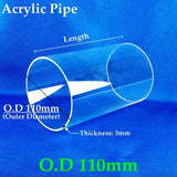 110~160mm Transparent Clear Plexiglass Pipe Home Decoration Stress