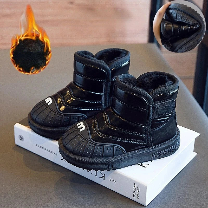 Kids Waterproof Leather Snow Boots 2024 Winter New