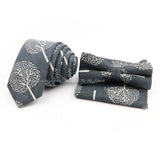 Men Linen Plant Ainmal Ties Set Pocket Handkerchief