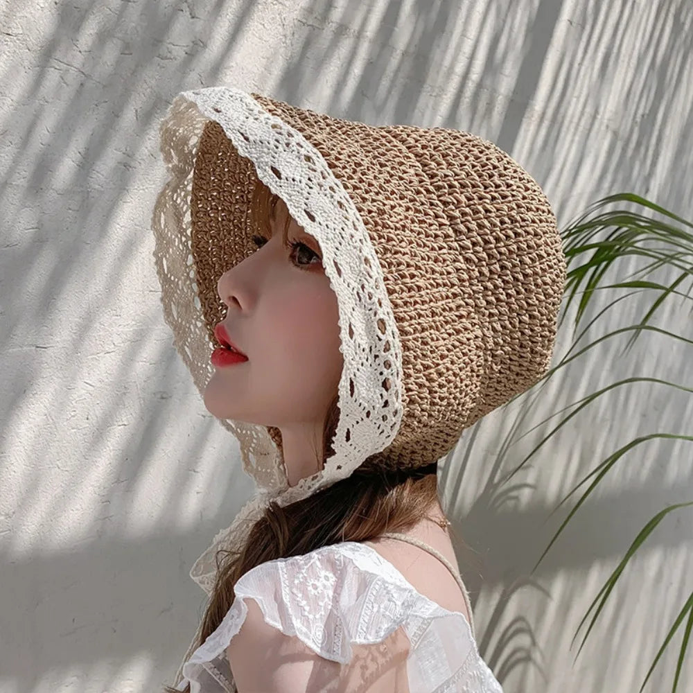 Versatile Lace Edged Vintage Hat Fashion Lace Edged
