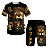 2023 Men T-shirt Set Tracksuit Training Wear Lion