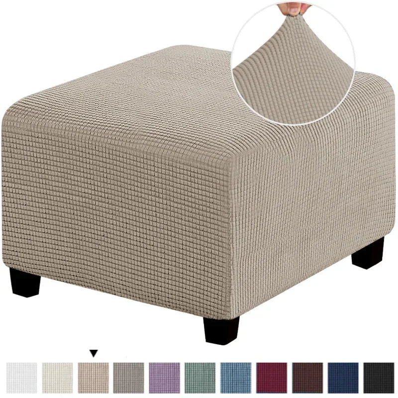 Polar Fleece Footstool Cover Durable Stretch Ottoman Cover