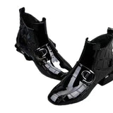 Lacquer Leather Short Boots Women 2024 New Four