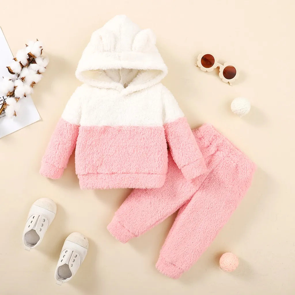 0-2 Years Newborn Baby Girl Fluff Hooded Clothes