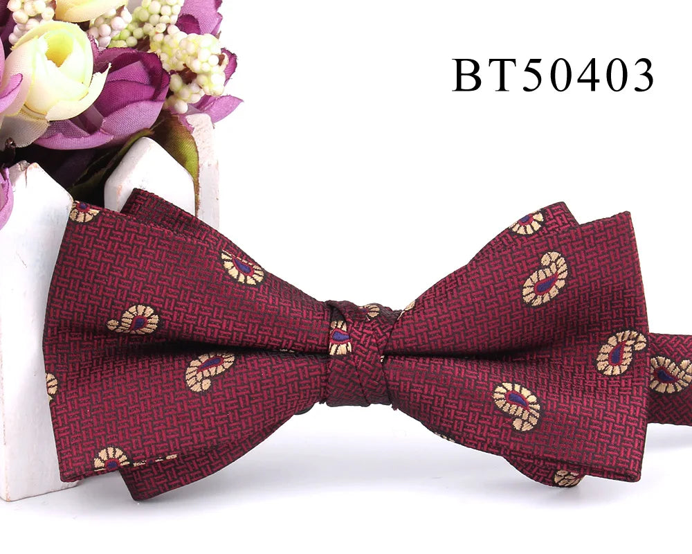 New Suits Bowtie For Groom Fashion Striped Bow