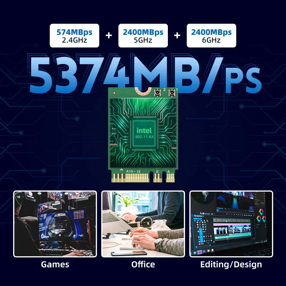 Wi-Fi 6E intel AX210 Wireless Network Cards 5374Mbps