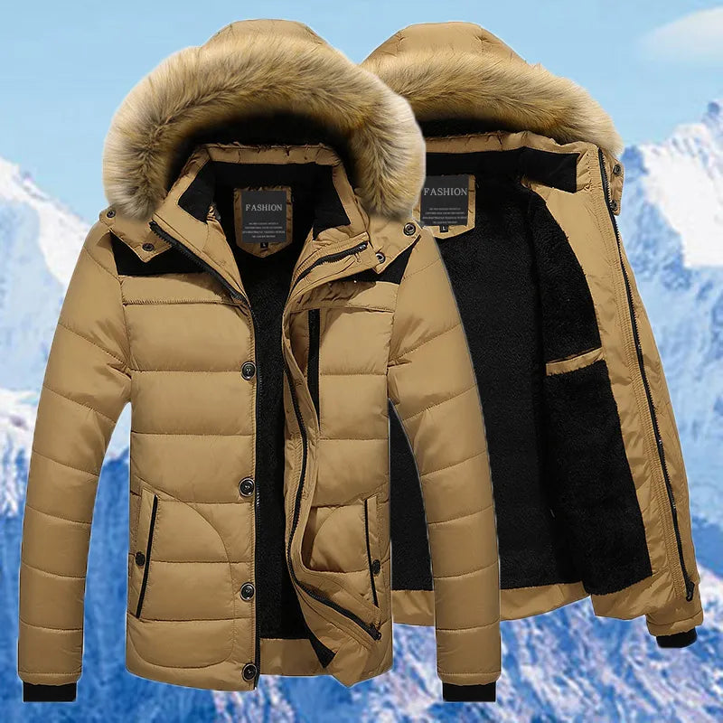 Winter New Men Warm Cotton Jacket Coats Fur
