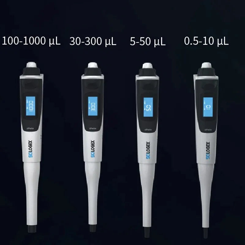 SCILOGEX DPette Electronic Pipette 0.5-10ul/5-50ul/30-300ul/100-1000ul Laboratory Micropipette Lab