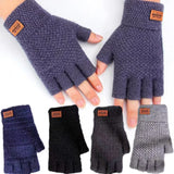 Men Winter Fingerless Gloves Half Finger Writting Office