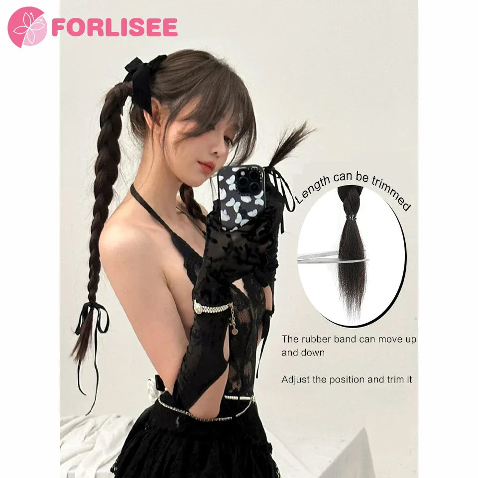 FORLISEE Wig Braid Natural Spicy Girl Pigtail Fried