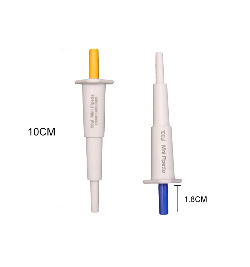 IKEME 2pcs Laboratory Mini Pipette 10-200ul Fixed Volumn