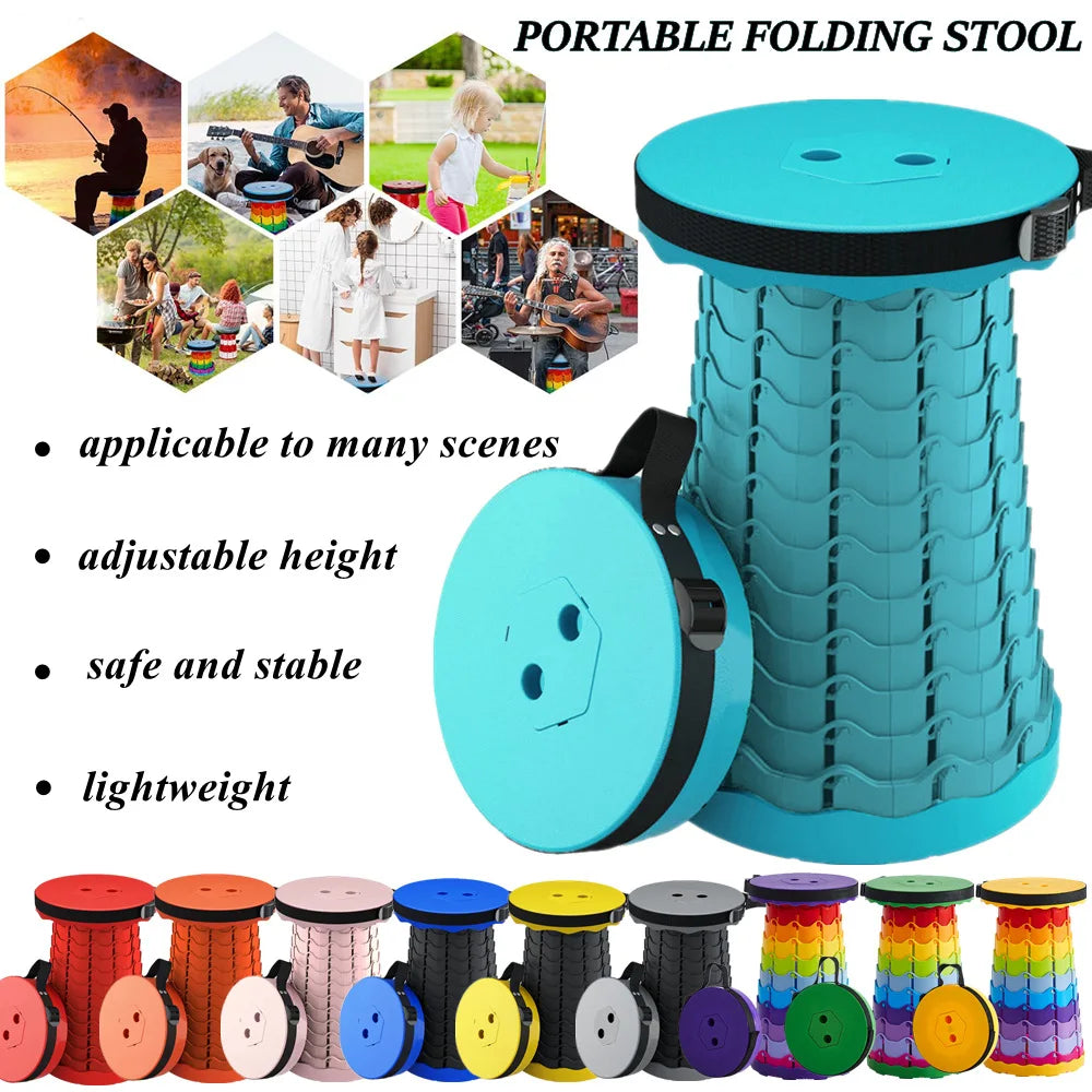 Portable Folding Camping Stools, Outdoor Telescopic Picnic Stools,