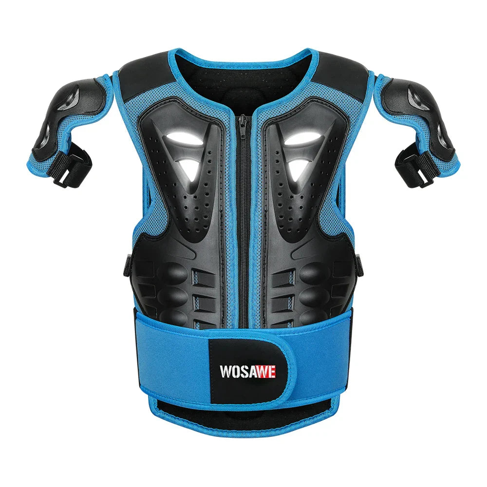 WOSAWE Kids Motorcycle Children Armor Vest Back Protection Motorbike Chest Back Protector Motocross Racing Vest Protective Gear