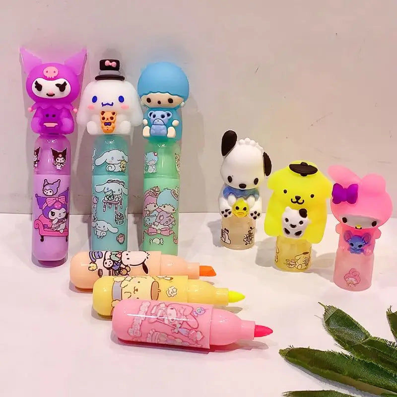 Sanrio 18/36pcs Multi-color Marker Cute Cartoon Mini Fluorescent