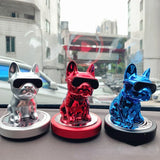 Car Ornament Metal Shake Head French Bulldog Diamond