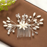 Crystal Pearl Hair Comb Clip Hairpin For Women