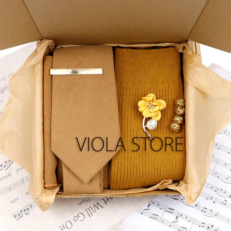 Viola Design 5PCS Gift Box Solid Cotton Sock