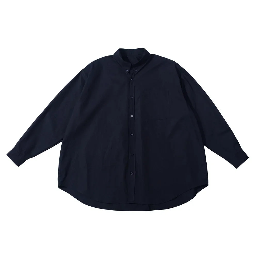 Autumn Japanese Streetwear Cityboy Solid Cotton Shirts Men