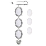 Wedding Boutonniere Bouquet Photo Memorial Charm Pin Round