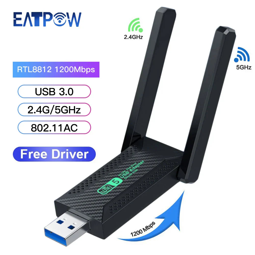 EATPOW Wifi Adapter Dual Band 2.4GHz 5GHz Wifi