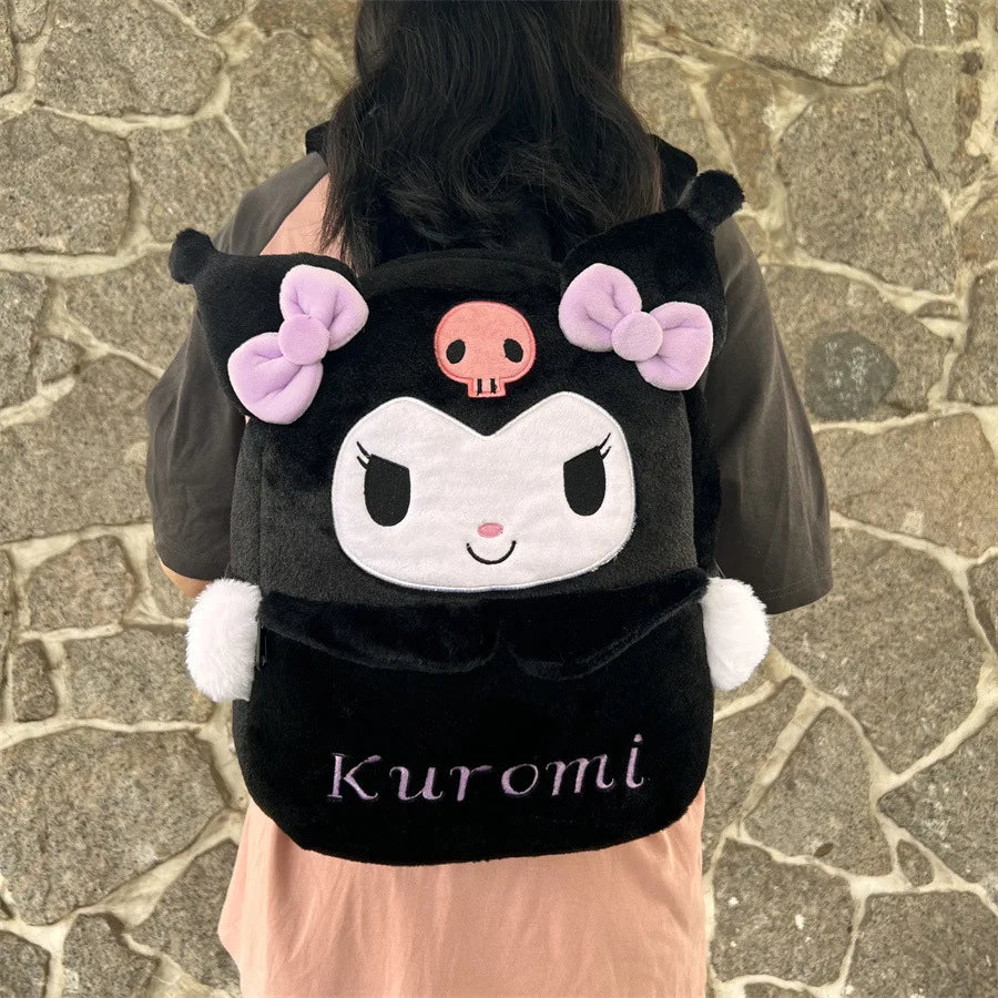 New Sanrio Cute Cartoon Plush Backpack Kuromi Large
