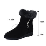 Women Flats Shoes Platform Fur Crystal Luxury Chelsea