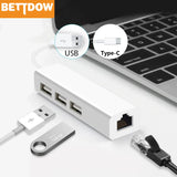 USB Ethernet with 3 Port USB HUB 2.0