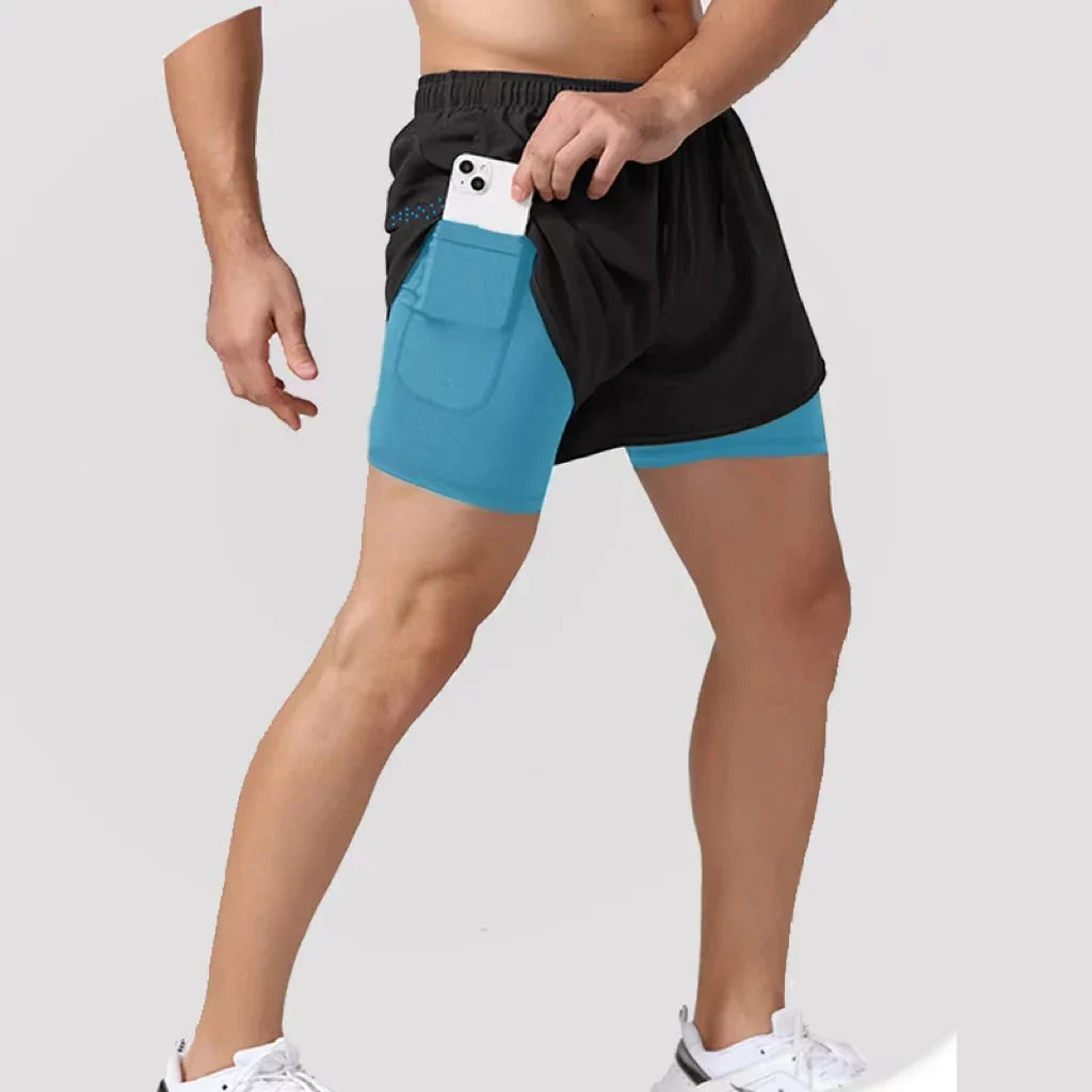 2023 Sport Shorts Men Sportswear Double-deck Training Short
