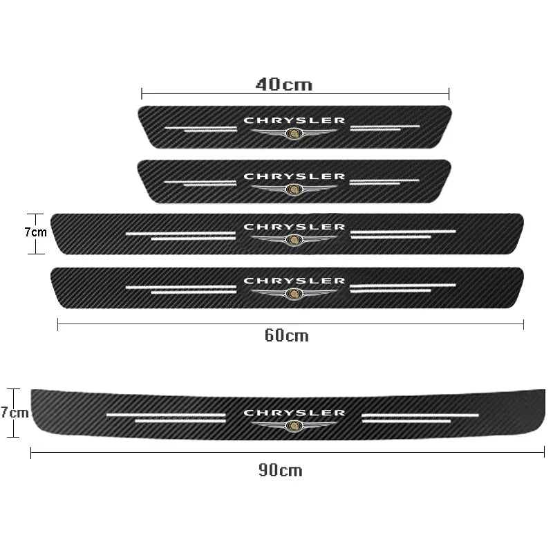 Car Door Sill Protector Carbon Fiber Threshold Decals