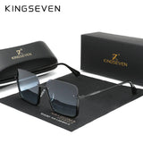 KINGSEVEN New Square Women‘s Sunglasses Party Half-frame Design Gradient Lens Glasses Accessory Fashion Decoration Eyewear