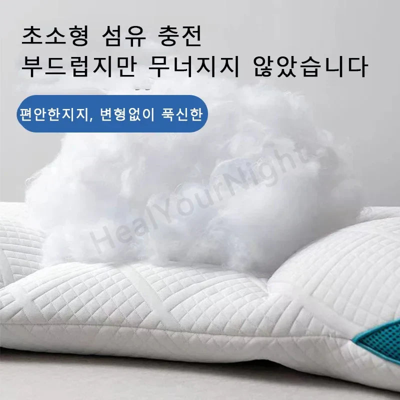 Down Fiber Filled Sleeping Pillow Korea Style Cervical