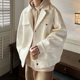 Winter Thicken Woolen Coat Men Warm Fashion Casual