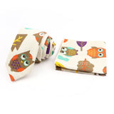Men Linen Plant Ainmal Ties Set Pocket Handkerchief