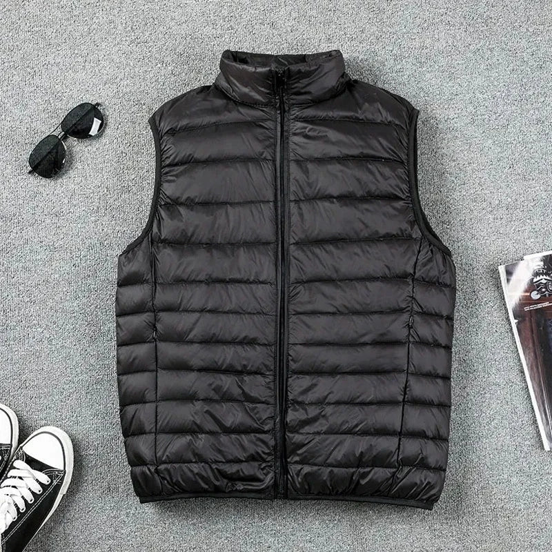 2024 New Winter stand collar Men's Vest White