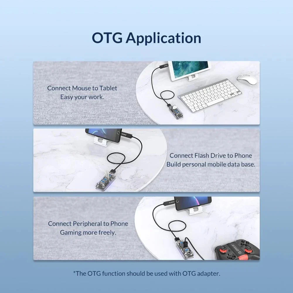 ORICO Transparent Series USB HUB Multi 4 7