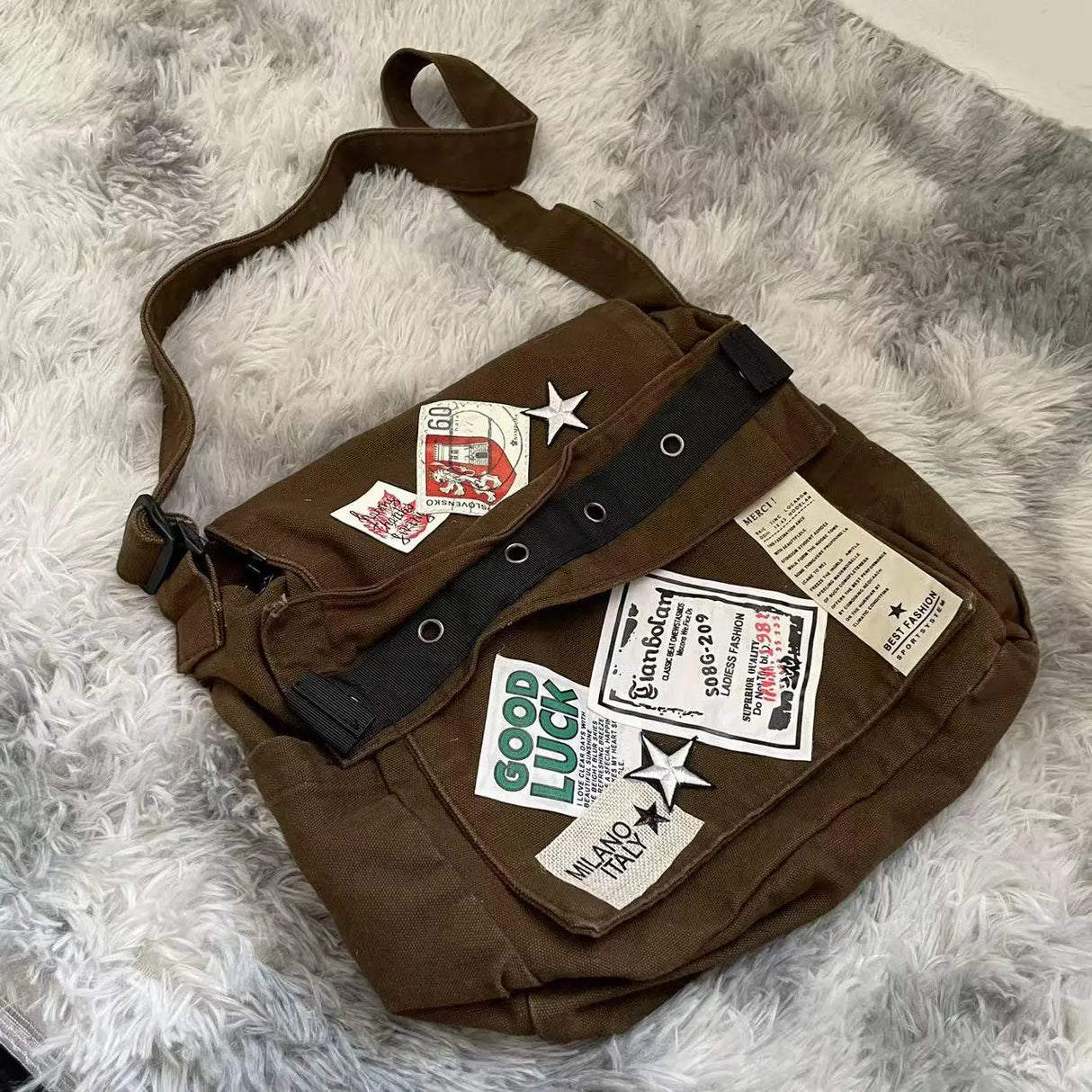 MBTI Vintage Y2k Messenger Bag for Women Canvas
