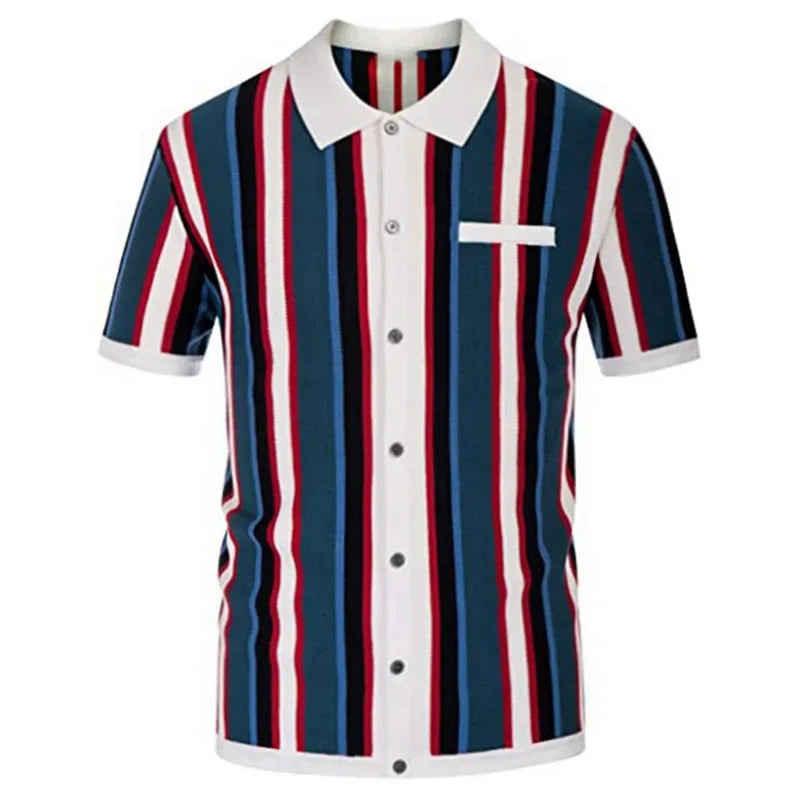 Men's Summer Short Sleeve Polo Shirts Knitted Business