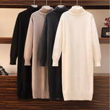 Knitted dress autumn and winter women's loose long