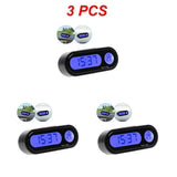 1~10PCS Car Mini Electronic Clock with Thermometer - Luminous Digital Dashboard Watch