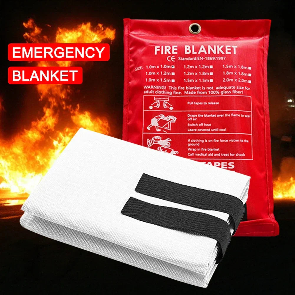 1/1.2/1.5/2M Safety Fire Blanket Fiberglass Emergency Survival Fire