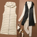 Women's Autumn/Winter X-long Hooded Sleeveless Jackets 2023 New