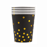 Stamping black polka dots disposable birthday party tableware