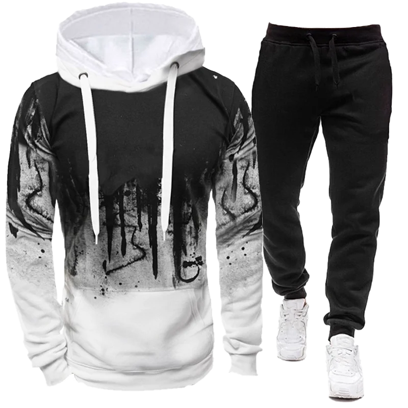 2023 Sportswear Men's casual Hoodie pants 2-piece autumn