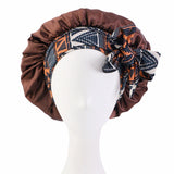 Women Satin Print Sleeping Cap Nightcap Bonnet Headband