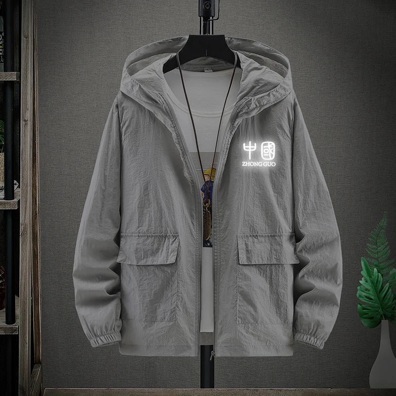 Hooded Light Jacket Men 2023 Summer Sun Protection