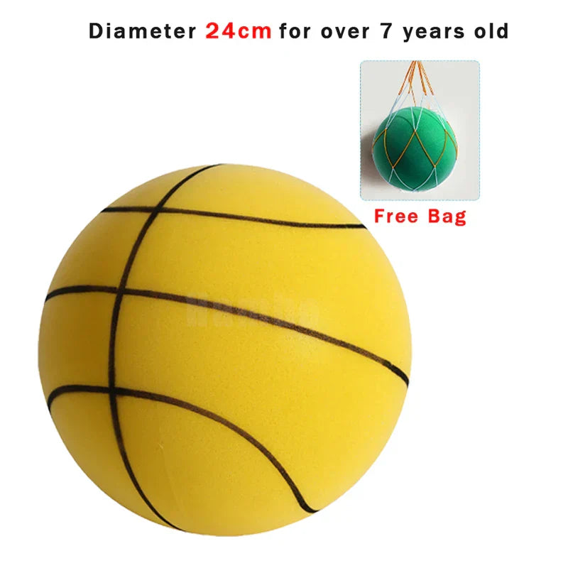 Mute Bouncing Ball 24cm Indoor Silent Basketball Size